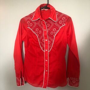 Vintage red paisley shirt